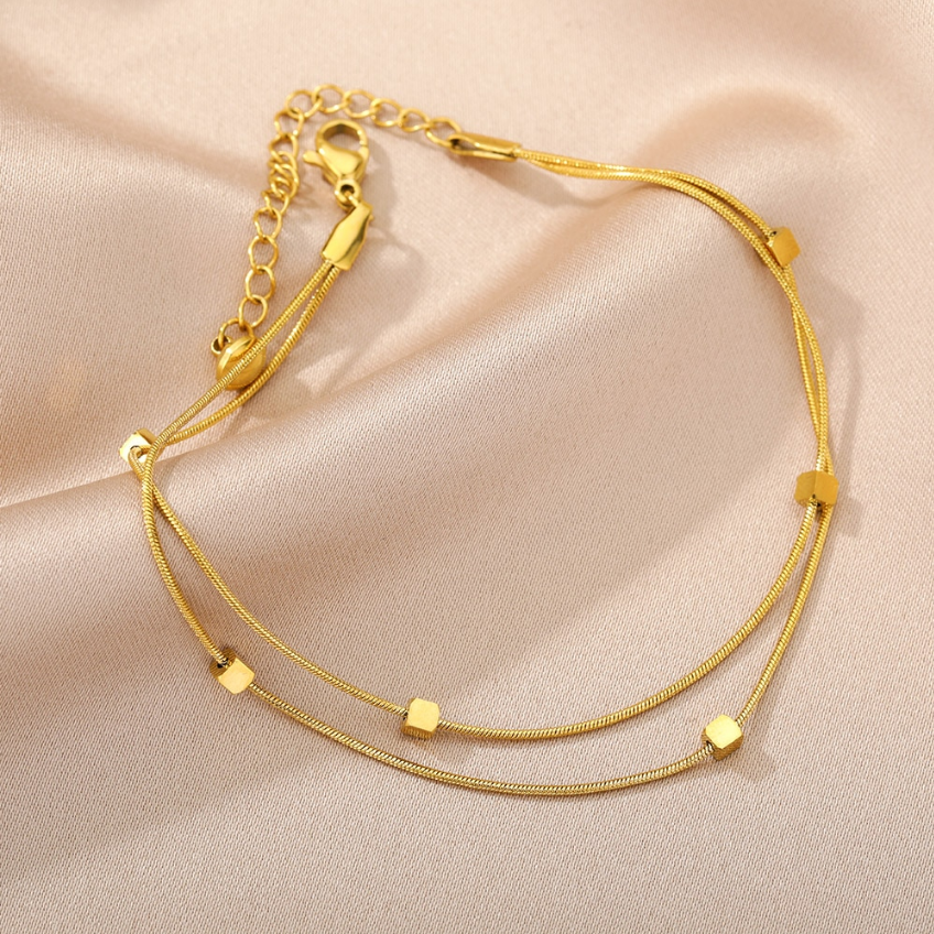 Geometric Shape Gold Rope Anklet