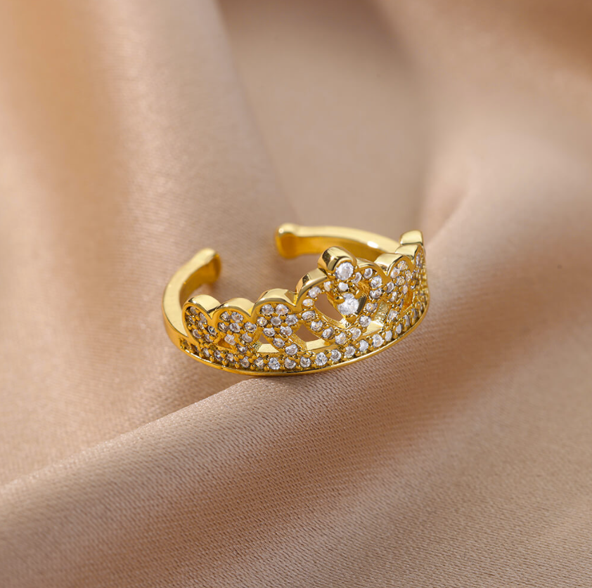 Diamond Studded Crown Ring