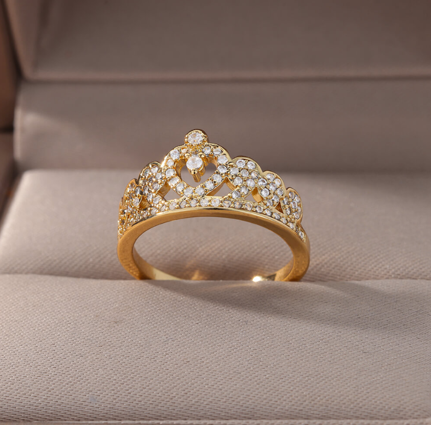 Diamond Studded Crown Ring