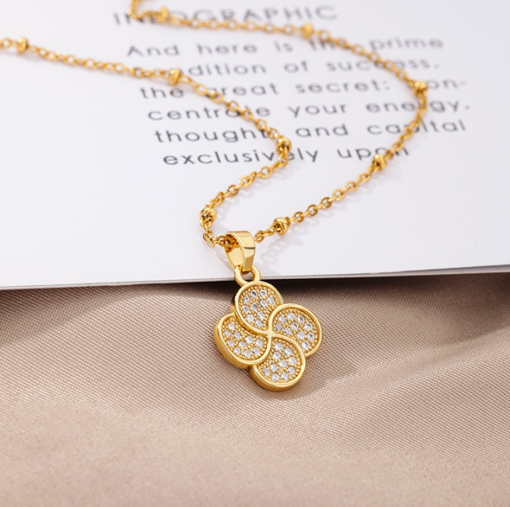 Four Leaf Clover Pendant Gold Necklace