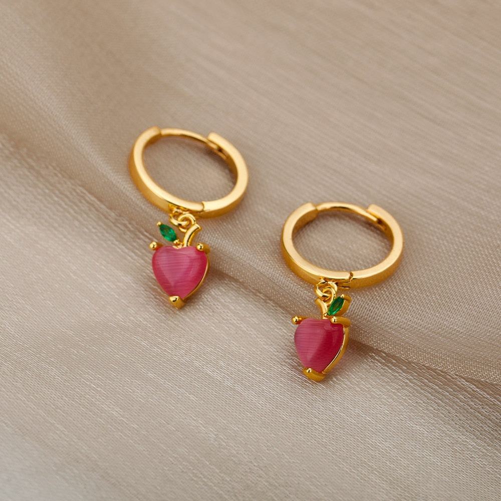 Cherry Heart Earrings