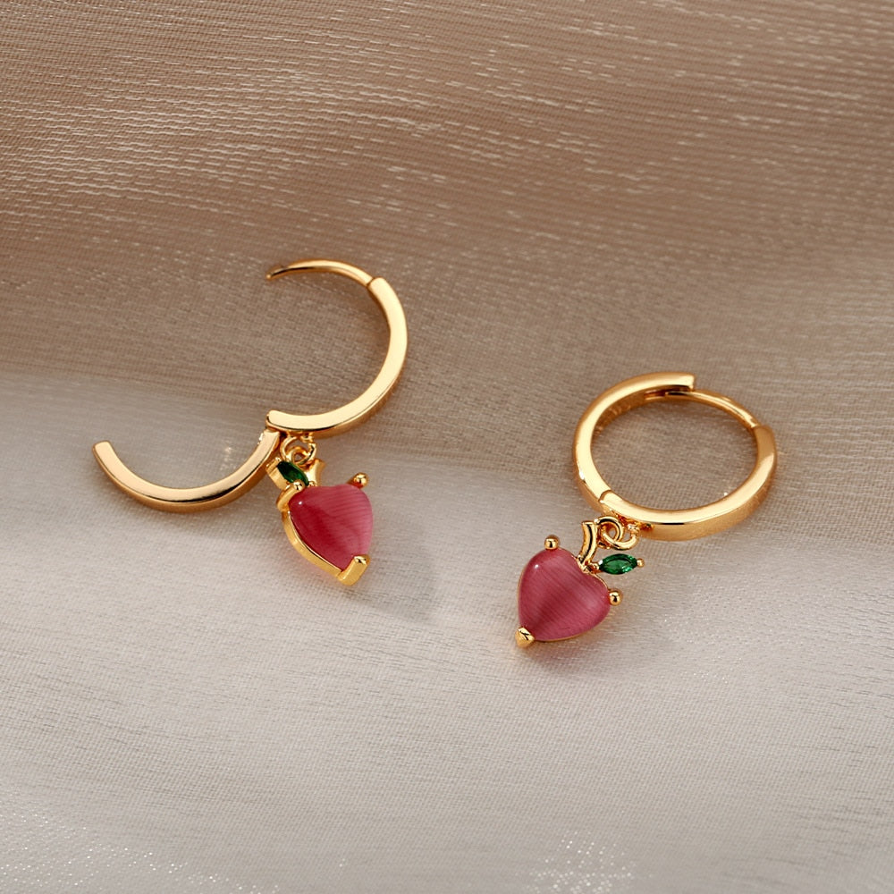 Cherry Heart Earrings