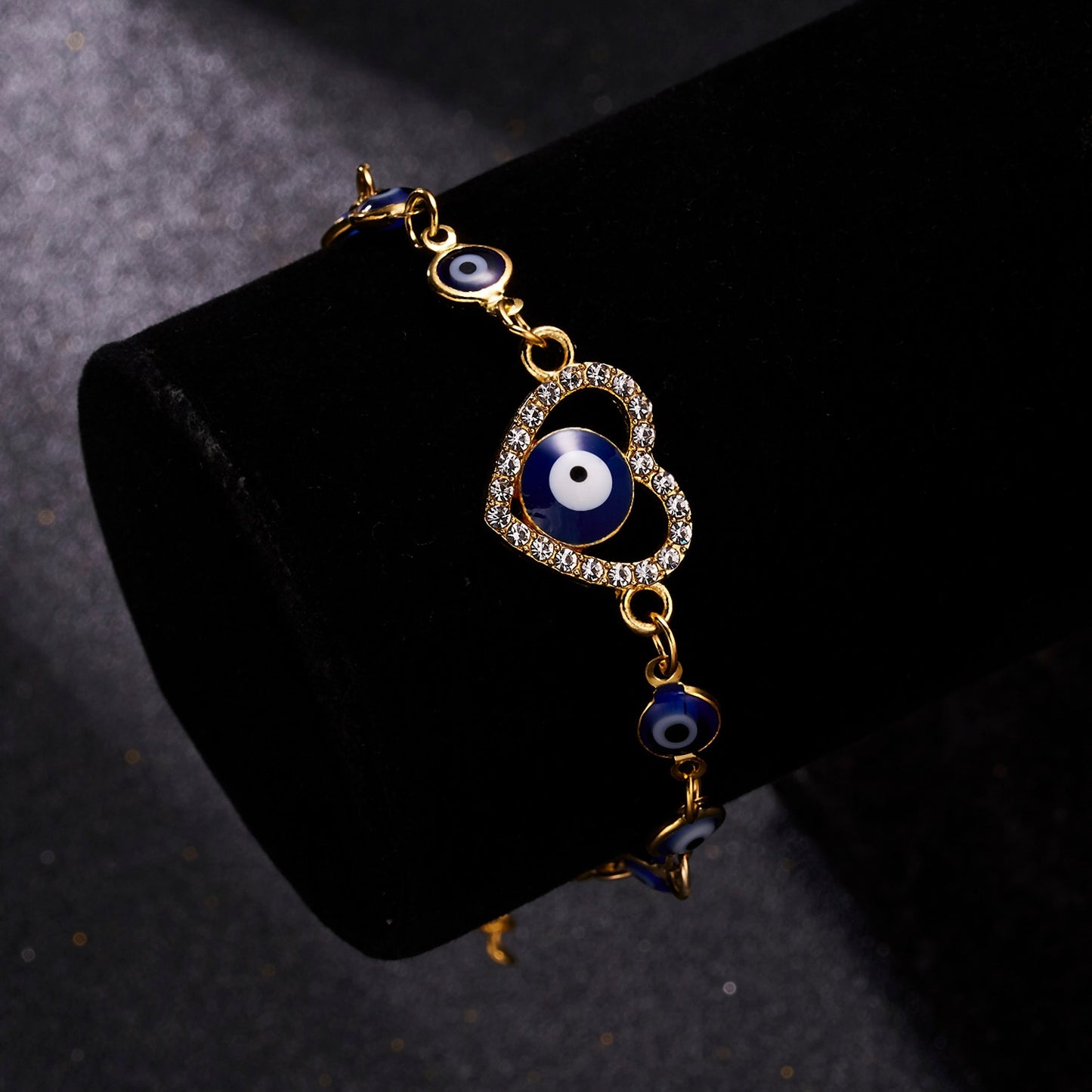 Evil Eye Hand of Hamsa Charm Gold Bracelets