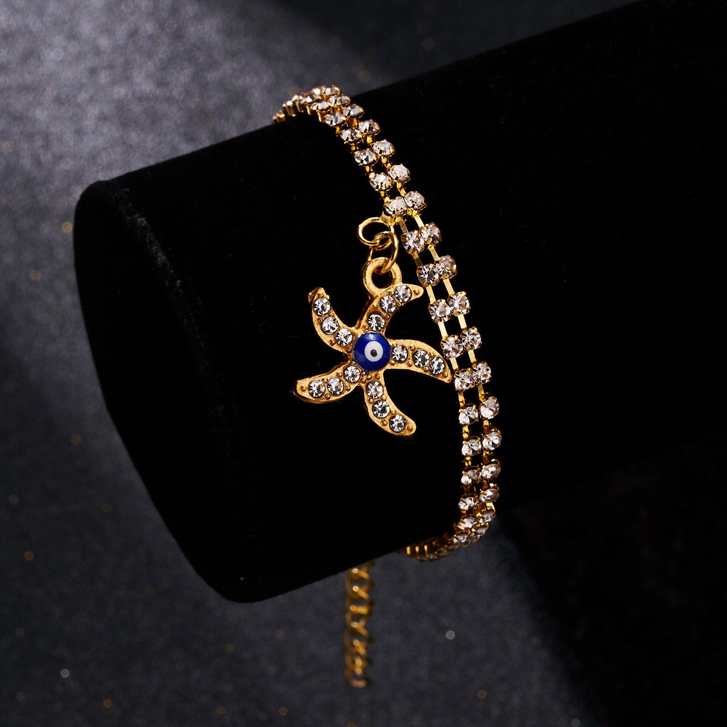 Evil Eye Hand of Hamsa Charm Gold Bracelets