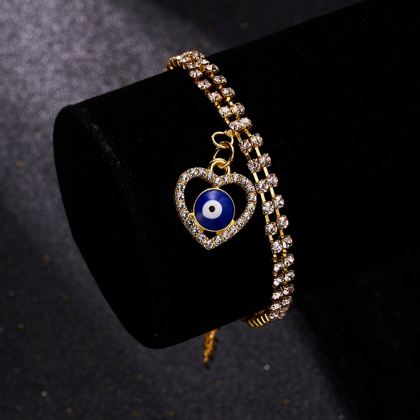 Evil Eye Hand of Hamsa Charm Gold Bracelets