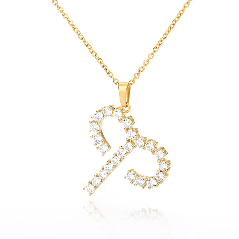 Diamond Zodiac Sign Pendant Gold Necklaces