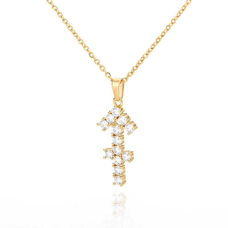 Diamond Zodiac Sign Pendant Gold Necklaces