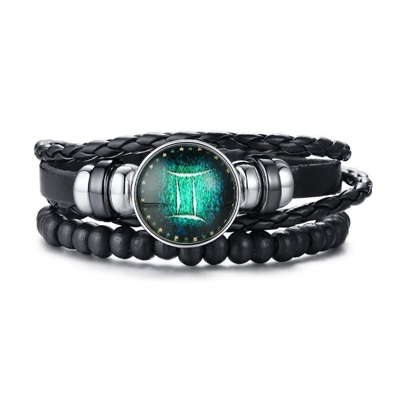 Horoscope Multi-layer Leather Rope Bracelets