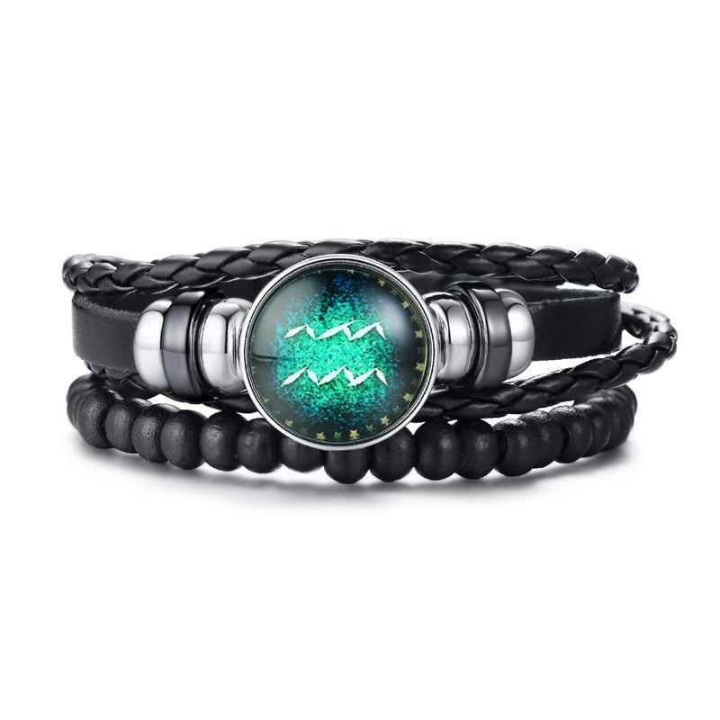 Horoscope Multi-layer Leather Rope Bracelets