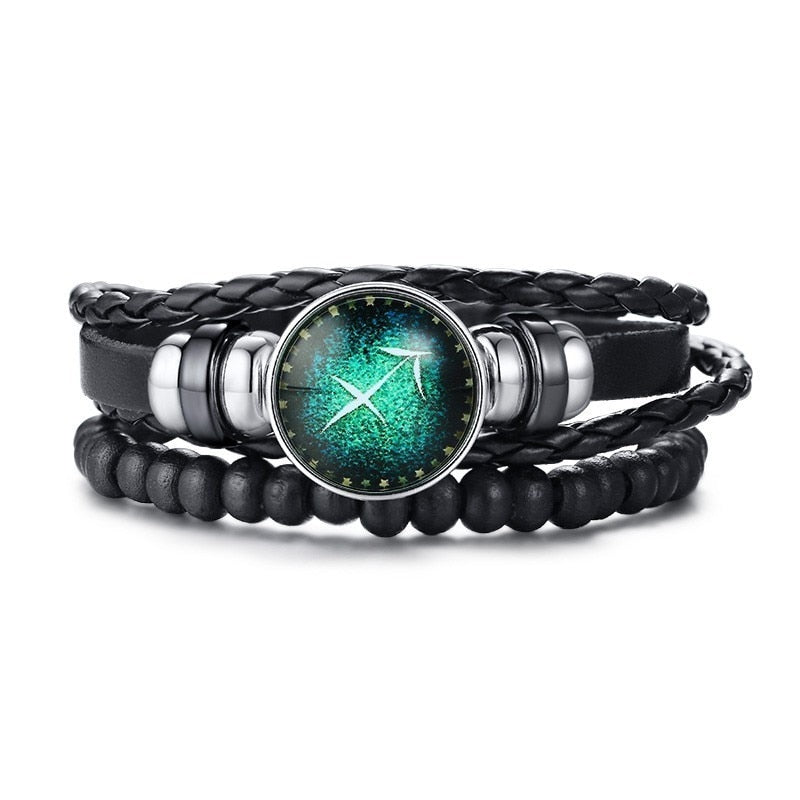 Horoscope Multi-layer Leather Rope Bracelets