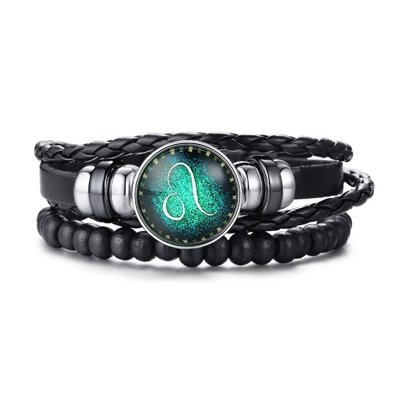 Horoscope Multi-layer Leather Rope Bracelets