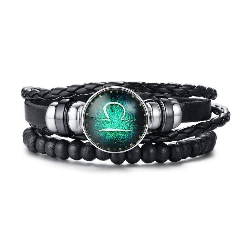 Horoscope Multi-layer Leather Rope Bracelets