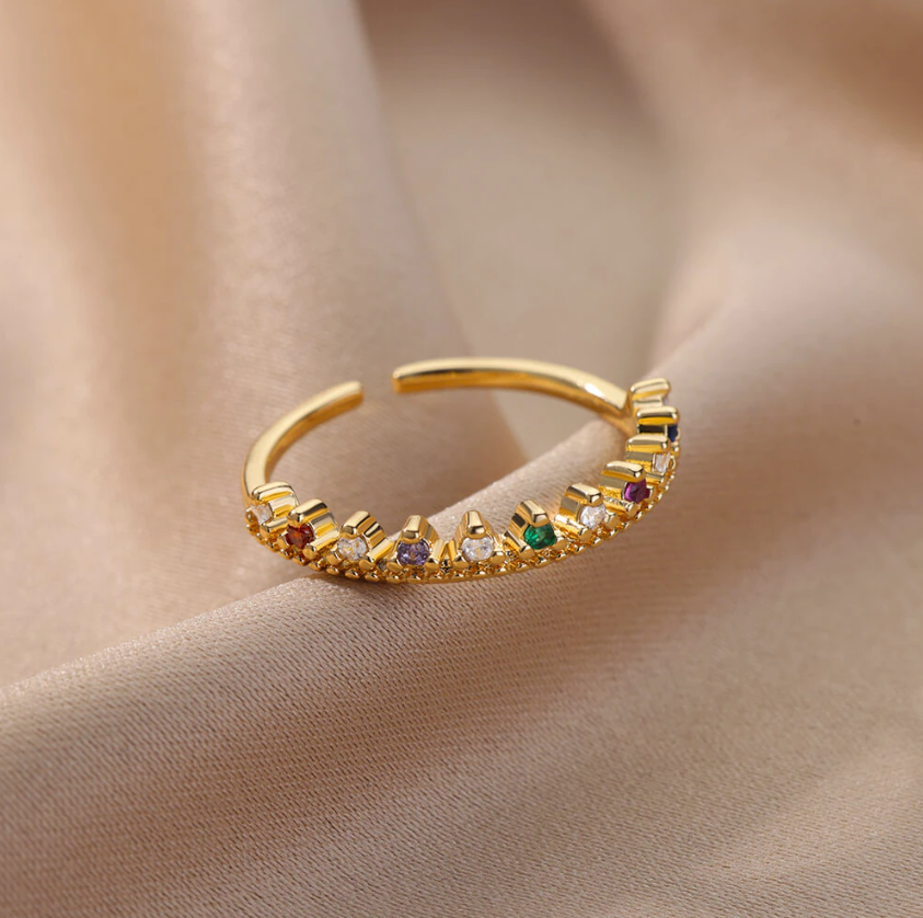 Multi-Gemstone Gold Ring