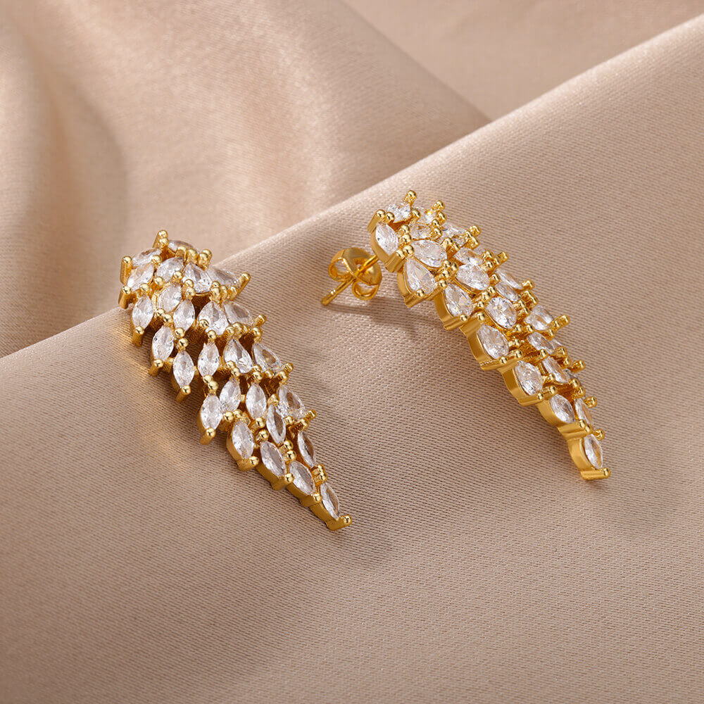 Celestial Angel Wing Gold Earrings