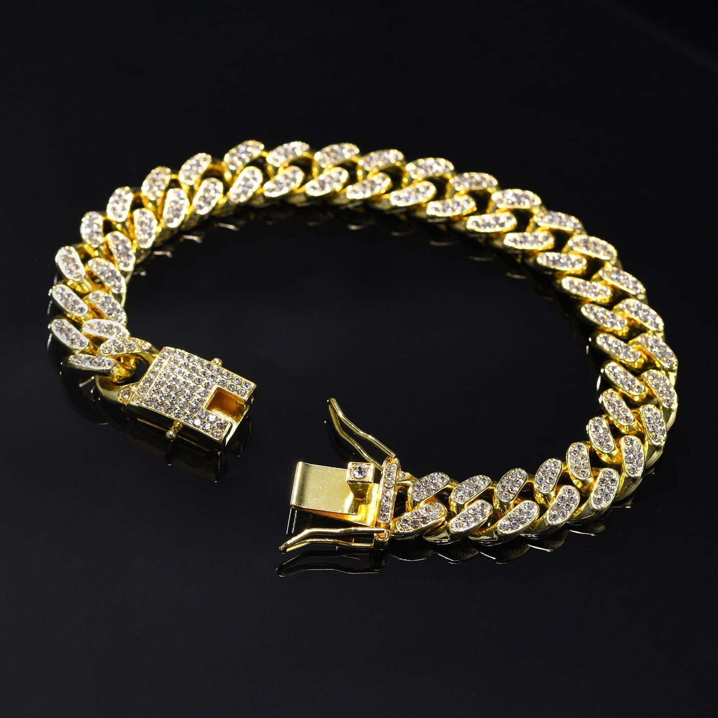 Bold Cuban Chain Rhinestone Bracelets