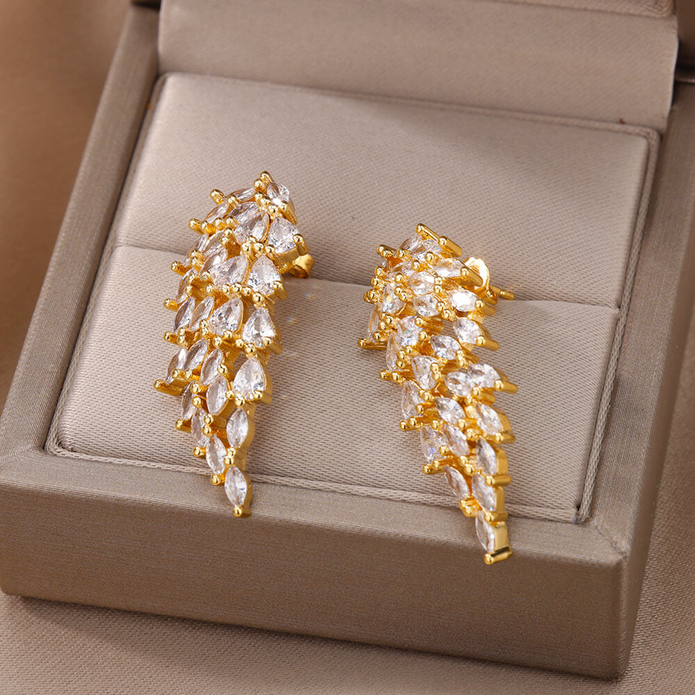 Celestial Angel Wing Gold Earrings