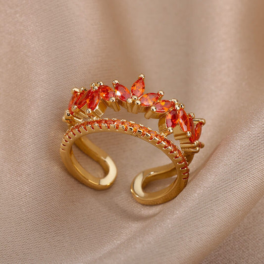 Vintage Maple Leaf Gold Ring