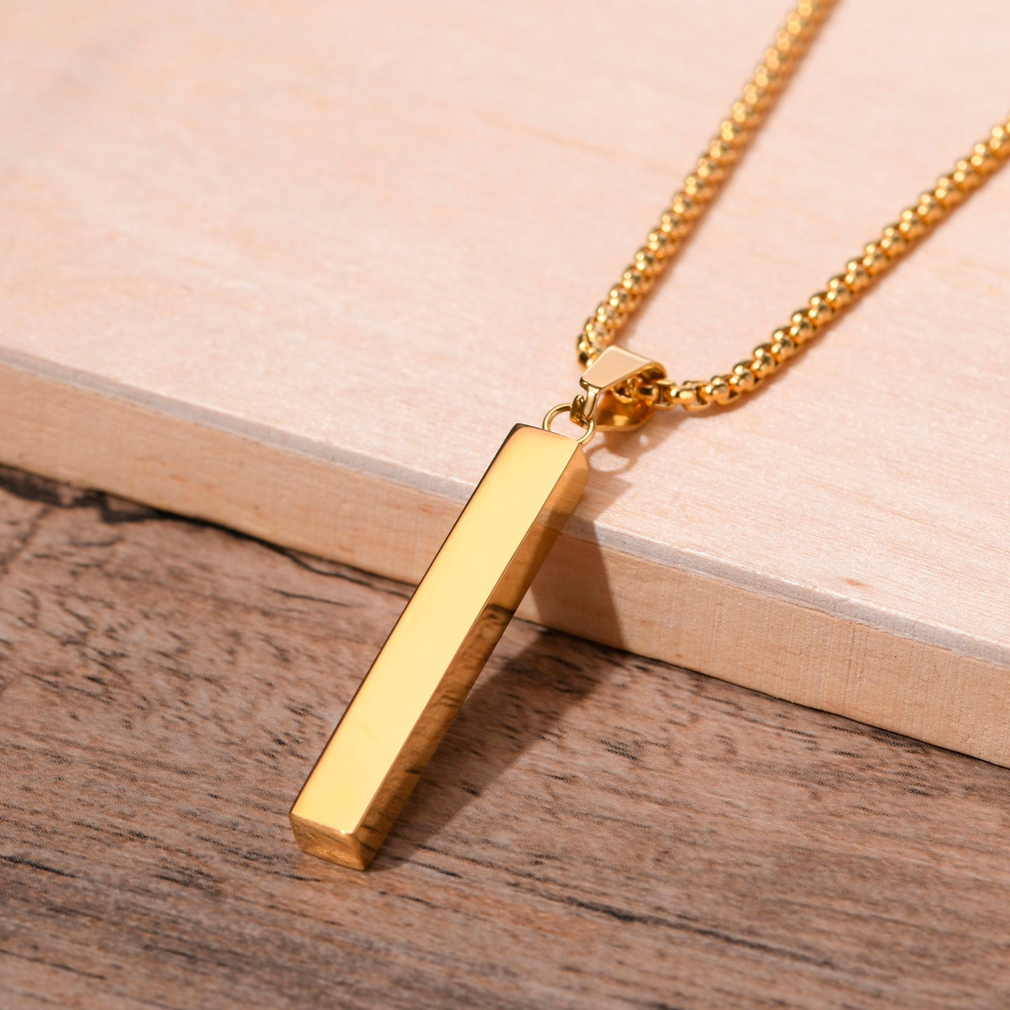 Rectangle Bar Pendant Necklaces