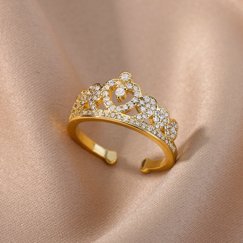 Diamond Studded Crown Ring