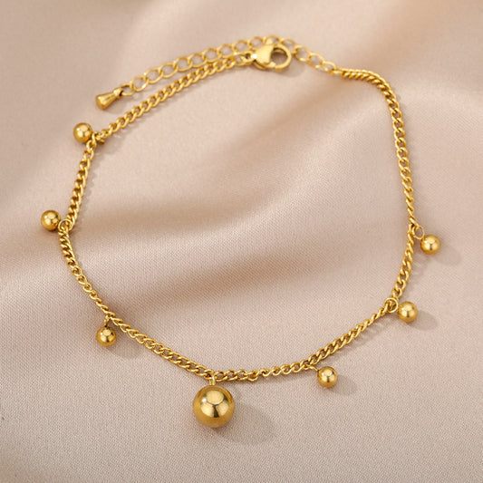 Bohemian Beads Gold Anklet
